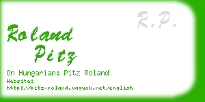 roland pitz business card